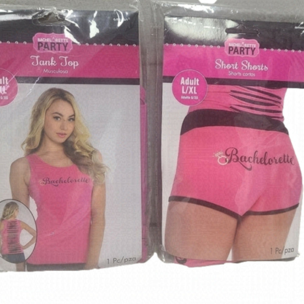 𝅺BNWT Bachelorette Outfit - Tank top and Short Shorts - Size L/XL